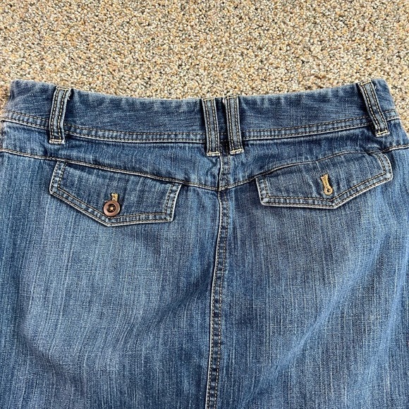 Ann Taylor Loft Factory Denim Mini Skirt Women's Size 4 Jean Straight Pencil - Picture 4 of 7